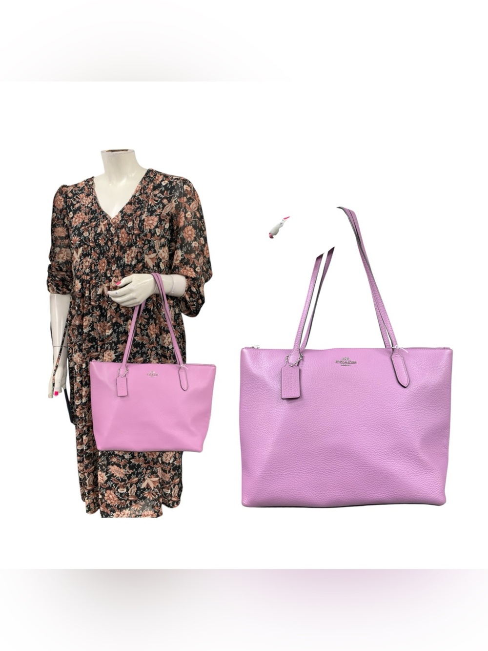 Coach Pink Leather Tote Bag